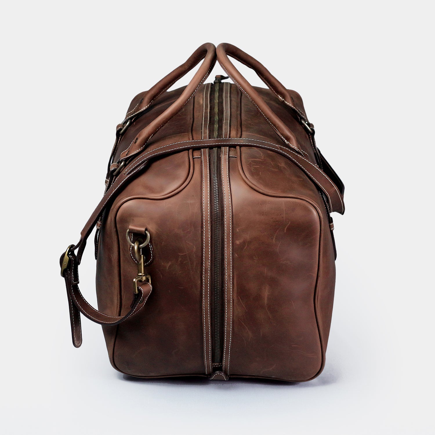 Leather Overnight Bag | Brown Carry On Duffel | MONT5